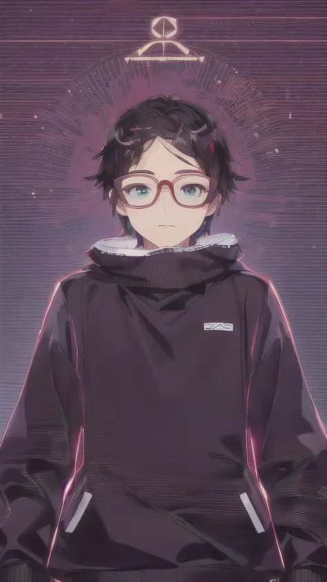 anime cute boy wearing glasses and a sweater with a white pattern, highly detailed full body, !!wearing glasses!!, single character full body, !!full body portrait!!, full body detailed, detailed full body, lineless, anime vtuber full body model, full_body...