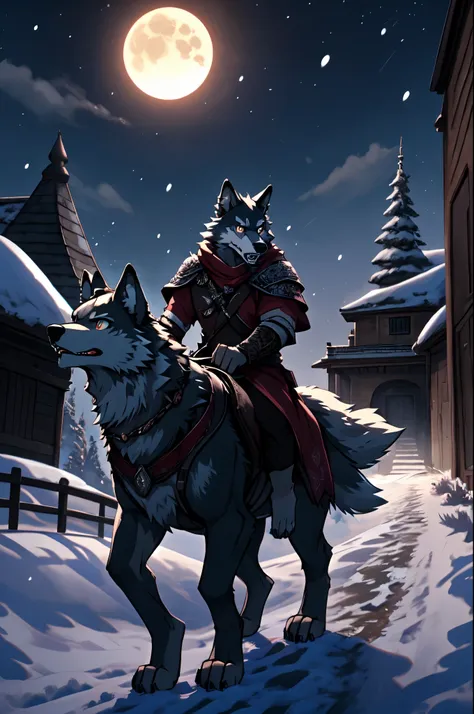 (((barefoot furry character, full body, cinematic setting, furry male, plantigrade))) (((wolf anthro rides wolf feral)))

there ...