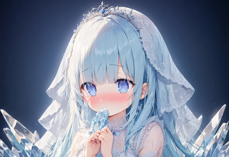 masterpiece, best quality, extremely detailed, (illustration, official art:1.1), 1 girl ,(((( light blue long hair)))), ,(((( light blue long hair)))),light blue hair, , long hair ((blush)) , cute face, masterpiece, best quality,(((((a very delicate and be...