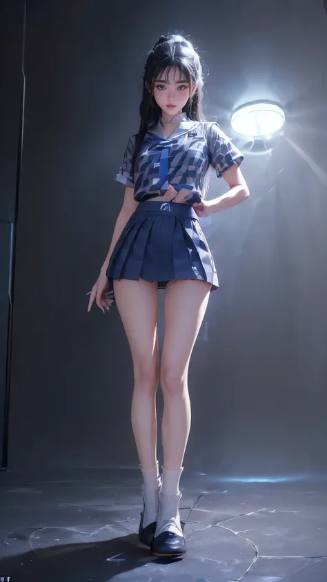 ((masterpiece)),(((最high quality))),High school girls,((((((Photograph the whole body from knee height:1.9)))))),((((((Stand up straight with your legs together:1.9)))))),(((Thin thighs:1.2))),(((Long legs:1.5))),(((Girl standing in a school classroom:1.7)...