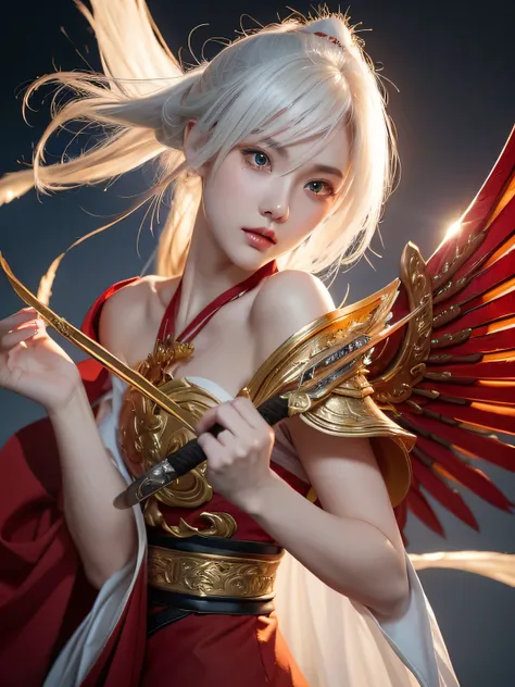 a close up of a woman in a costume with a sword, onmyoji detailed art, g liulian art style, from arknights, trending on artstation pixiv, by Yang J, cushart krenz key art feminine, guweiz on artstation pixiv, rossdraws sakimimichan, onmyoji, prompt:fantasy...