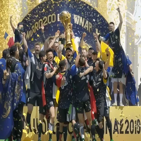 players celebrating with the trophy after winning world cup, The best ever, at world cup, トレンドphotograph, 🌻🎹🎼, title, finale Fantasy, 💣 💥💣 💥, world, Filmed in 2030, 🚿🗝📝, photograph, Confetti, 2023, 2 0 2 3, Fantasy!!!, Opening shot,Japan&#39;s national tea...