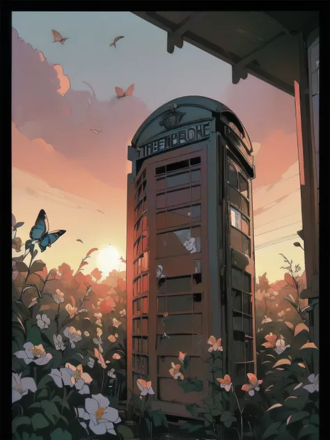 (((Masterpiece, Top Quality))), (((32K wallpaper))), detailed machinery, abandoned factory, stairwell, (((white flower field))), (((rusty telephone box
))), gorgeous light leak, (((backlit))), detailed background, top quality, (((no humans))), collapsed he...