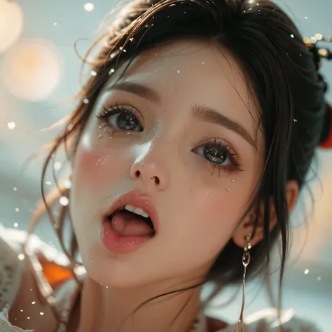 ExtremelyDetailed Kawaii girl Face,(Close-up Sweet lips), glossy lips with beautiful details, Coquettish tongue, Kissing to camera, towards the viewer, 8K TopQuality masterpiece,an extremely delicate and beautiful (ProfessionalPhoto:1.37), {Amazing|finely ...