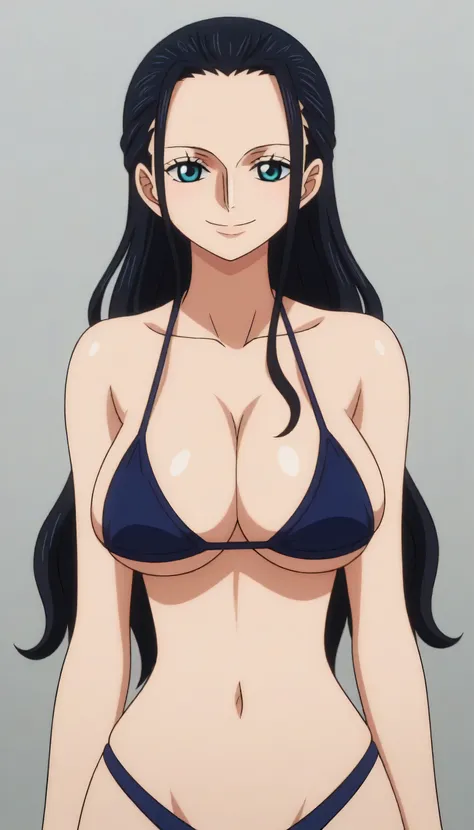 score_9, score_8_up, source_anime, anime screencap, one_piece_style, nico robin, black hair, long hair, blue eyes, large breasts...