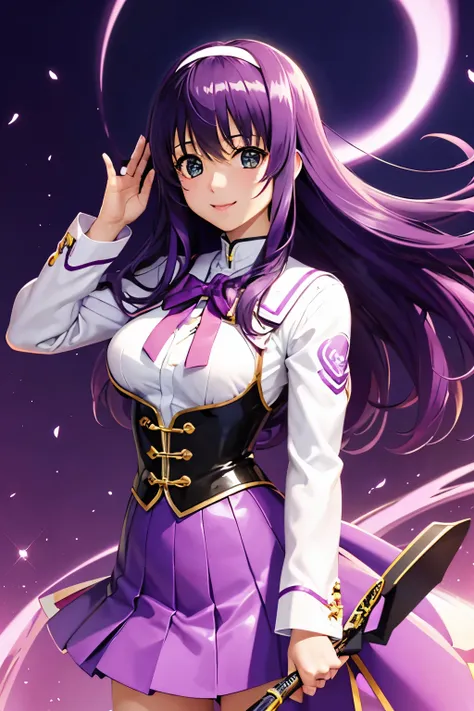 suzuka tsukimura、suzuka、"magical girl lyrical nanoha"、purple hair、long hair、hair band、big breasts、high school girl、night clan、un...