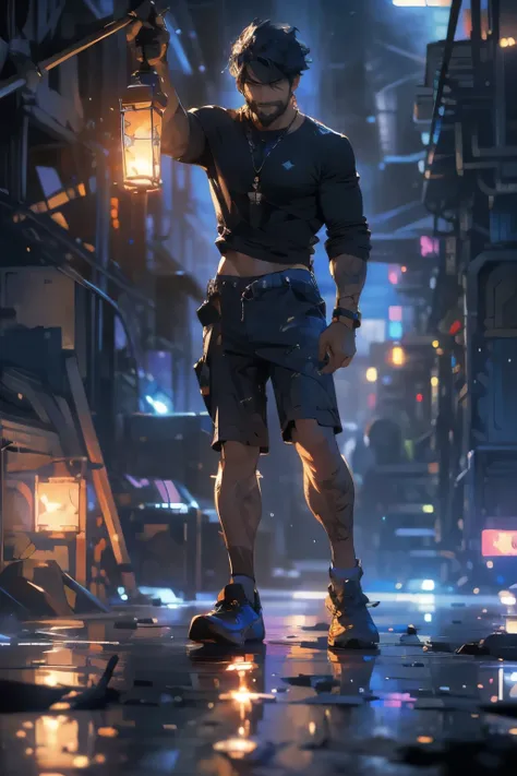 Realistic Digital Painting with Concept Art Elements"," digital painting," "concept art," "realistic," "high detail", "1boy", "muscular",, "high-res", "ominous aura,", "8k resolution", "oil painting", "darker tone" , "little saturation" ,"dark feeling", "d...