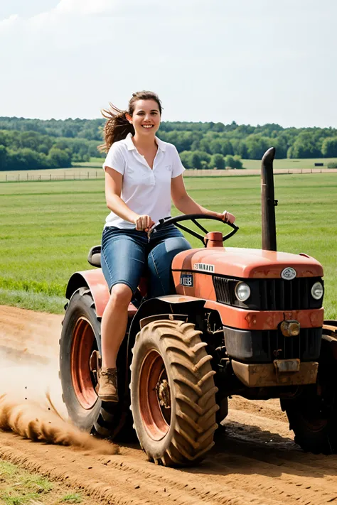 Draw me a girl on a tractor