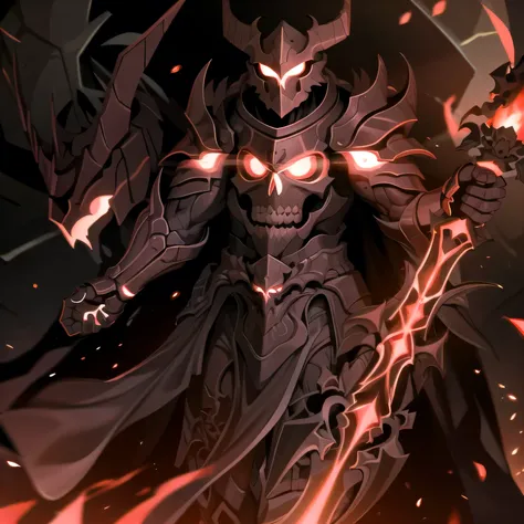 Eagle, black armor, skull armor, red glowing eyes