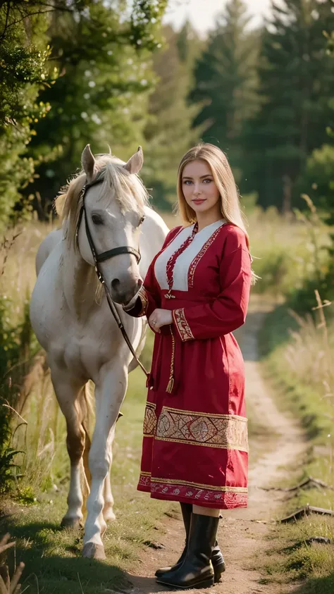front view, stand on field, girl and her standing ,1945 years June, Europeans War is end ,(1 boy and 1 girl is existence), (1 man is 3 years) ,He is his baby, Russian children man is traditional Russian costumes from the 1930s, smile ), (1 woman Russi...