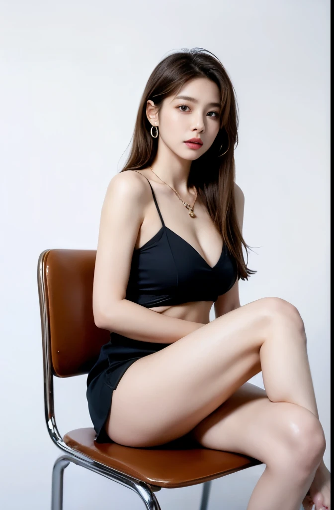 (masterpiece:1.3), (8 thousand, realistic, RAW photos, best quality: 1.4), (1 woman),(sheer silk blouse), (((short skirt))), (((양다리와 양발에 realistic 불투명한 커피색 스타킹신고 : 1.3))), (Stockings on both legs), (((Beautiful little feet in stockings and high heels))), (...