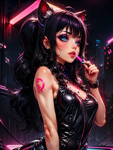 (score_9_up, score_8_up), score_7_up, 1girl, glowing neon cum, masturbate,glowing neon lipstick, glowing neon eye shadow,