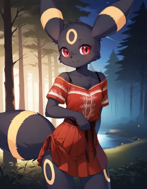 score_9, score_8_up, score_7_up, source_furry, rating_safe, (ancesra), 1girl,anthro, umbreon, black body fur, gold markings, pok...