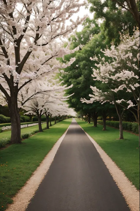 Romantic Pathway: An image of a serene, romantic pathway or road, perhaps lined with flowers or lit by soft, ambient light.