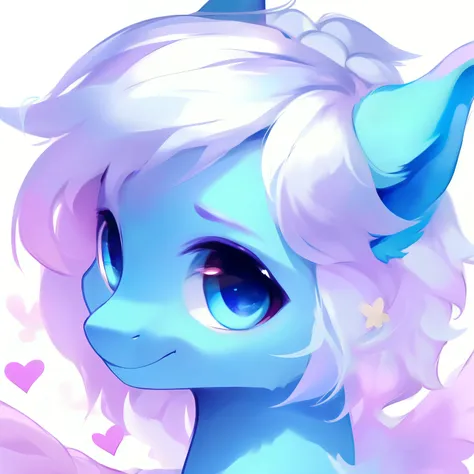 rating_safe, score_9, fluffy, feral pegasus pony, male,round cute face，Transparent blue body， White mane，Soft and delicate short hair，温柔的Blue Eyes，Blue Eyes，Smile。whole body，grace。young，Delicate。whole body立绘，Pure white background，whole body立绘