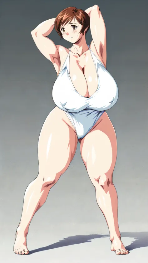 masterpiece, highest quality, High resolution, 1girl, solo, sexual intercourse, Pornographic images, short hair, etsukoto, brown Eyes, fine grain, fine grain, (((Thick thighs, Plump thighs, Voluptuous thighs, Thighs alone are enough))), ((Huge and ample br...