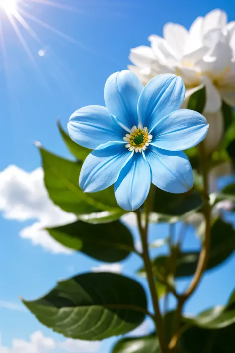 A beautiful sky blue flower that says happy day to you my love