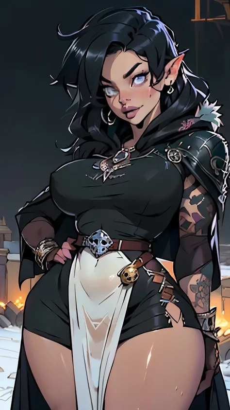 goth girl,1girl,((extremely cute and beautiful black haired anime goth girl)),(((40 years old))),(large breasts:1.2),((((black wavy hair:1.35,absurdly long unkempt hair,messy hair,colored inner hair,ear breathing)))),((heterochromia:1.5, (purple_eye and re...