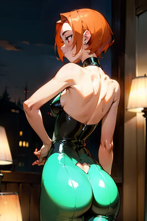 (masterpiece), best quality , ultra-detailed, 1girl (gwendolyn_tennyson, breasts, orange hair, short hair, slicked-back hair, re...