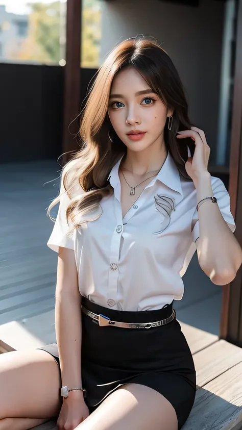 (High resolution 8K, Masterpiece, Only the best quality complicated details Chromatic aberration) realistic ((small breasts)) Hair strewn in one eye.,
Very large round silver earrings worn on the ear., Diamond Choker, necklaceพลอยแดง, medium sized silver ...