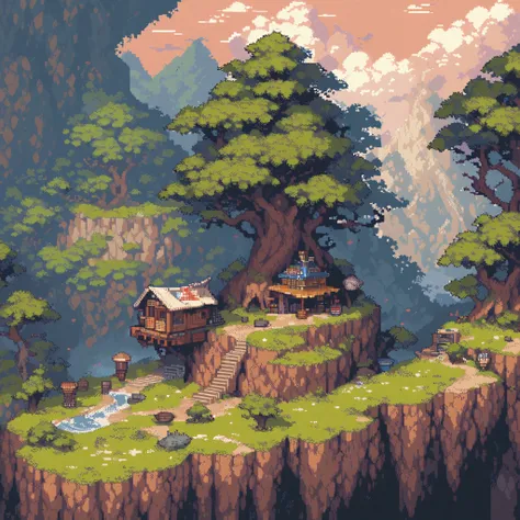 (masterpiece, best quality:1.2), pixel art,land space，maple forest