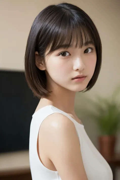 One Girl, (Wearing a white sleeveless shirt:1.2), (13 years old:1.5), Young Face, Cute Face,
(RAW Photos, Highest quality), (Realistic, Photorealistic:1.4), Tabletop, Sharp focus,
Very delicate and beautiful, Very detailed, 2k wallpaper, wonderful, In de...