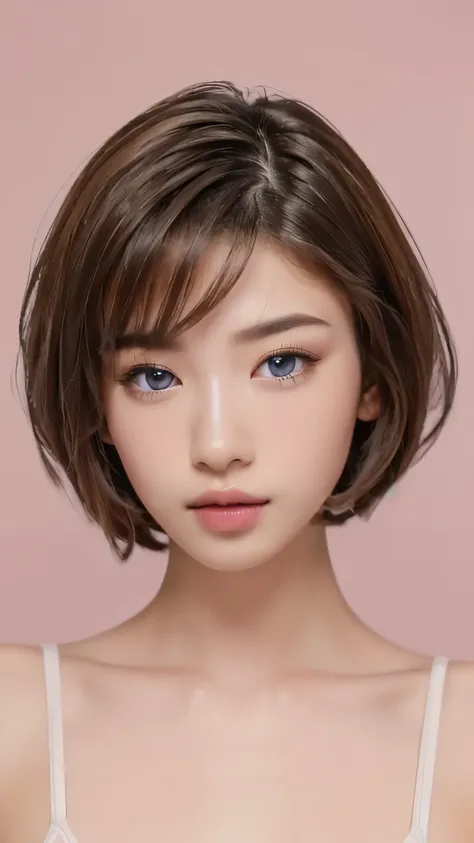 (NSFW), beautiful girl, ((fellatio with man), ((inserting big penis into mouth)), ((half closed eyes)), brown eyes, ((beautiful slim teenage girl 18 year old, hair color [Brown highlights hair], [undercut pixie] hair)), ((big tits)), lips, realistic, ((ski...