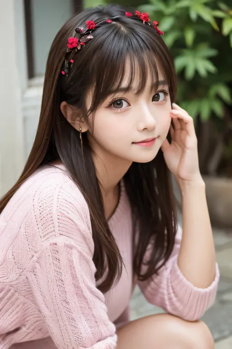 stare　cute　girl