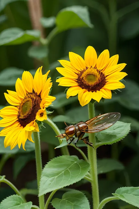 Sunflower and cicada