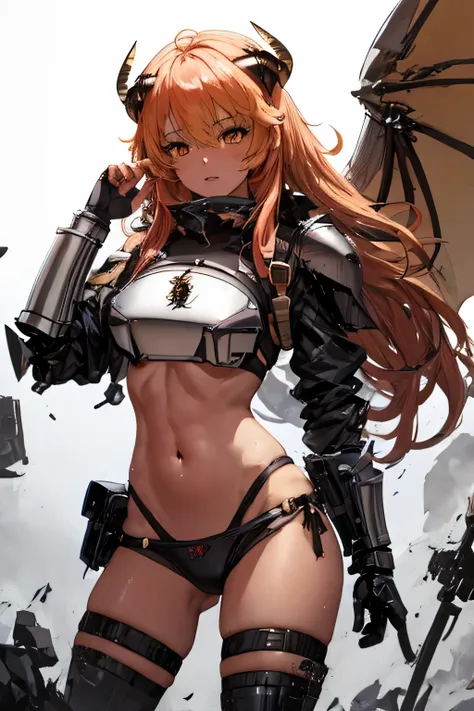 Anime girl posing with wings and armor in photo, armor girl, bikini armor female knight, by Yang J, Succubus, free pose、mechanized valkyrie girl, angel knight girl, Bikini Armor, Torn Bikini Armor, abdominalusculature、Thin macho、Open your crotch、free pose、...