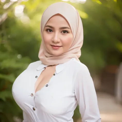 50 years Old, Hijab Indonesian mature woman, Big Tits : 66.9, Gamis, Breast out from her clothes : 1.9, at doctor office, Dark light, at Nighttime