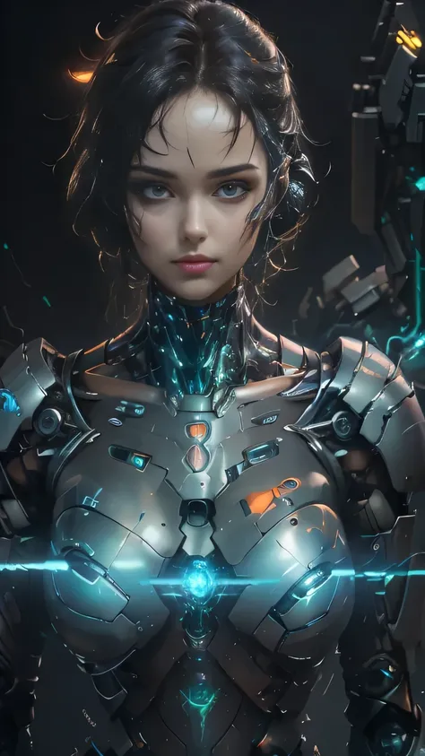 Rigid color buds、With a futuristic body and face、Woman in a futuristic suit, Girl wearing mecha cyber armor, Beautiful girl cyborg, Cyborg - Girl, Vojtek Fuss, cute Cyborg Girl, Epic sci-fi character art, Epic sci-fi character art, Cyborg Girl, beautiful r...