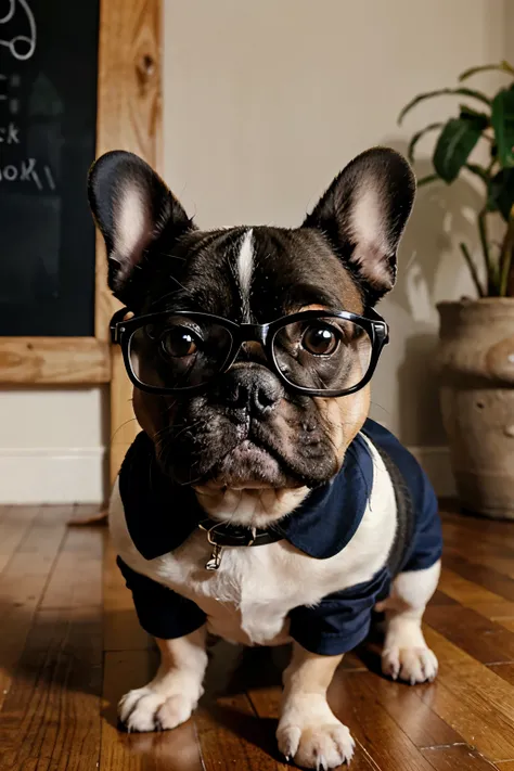 french bulldog with glasses