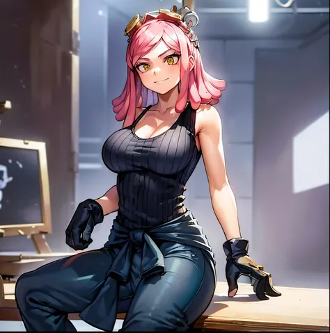 ((1girl)),((alone)), hatsume mei,(masterpiece), (best quality), (ultra detailed), (best illustration), (best shadow), (absurdities), sharp focus, cowboy shot , dynamic posture looking at the viewer, large breasts, narrow waist, wide hips, wide thighs, roun...