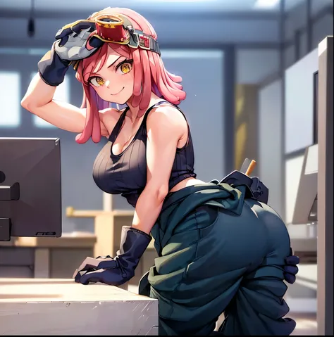 ((1girl)),((alone)), hatsume mei,(masterpiece), (best quality), (ultra detailed), (best illustration), (best shadow), (absurdities), sharp focus, cowboy shot , dynamic posture looking at the viewer, large breasts, narrow waist, wide hips, wide thighs, roun...