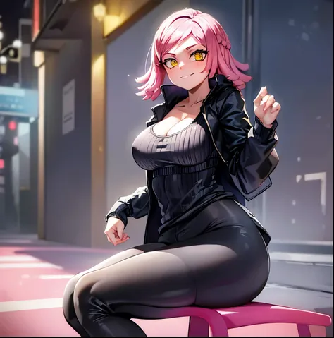 ((1girl)),((alone)), hatsume mei,(masterpiece), (best quality), (ultra detailed), (best illustration), (best shadow), (absurdities), sharp focus, cowboy shot , dynamic posture looking at the viewer, large breasts, narrow waist, wide hips, wide thighs, roun...