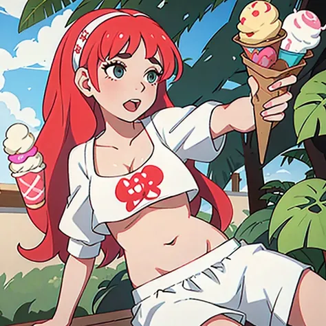 girl in a bikini eating an ice cream cone, eating ice cream, in a bikini, angela white, giorgia meloni, katy perry, in bikini, eating ice - cream, wearing spandex bikini, ice cream on the side, bikini, ice cream, wearing a bikini, candid photo of dirty, sh...