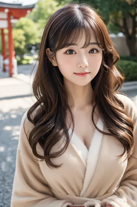 Japanese　Loose fluffy curls　cute　photograph　one piece　Real　front　Whitening　older sister　looking at the camera　Small face　Adult-like