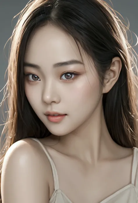 A cute asian girl, beautiful detailed eyes,beautiful detailed lips,extremely detailed eyes and face,longeyelashes, playfully poking her cheek to the camera, photorealistic, ultra-detailed, 8k, hyperrealistic, intricate details, soft lighting, natural skin ...