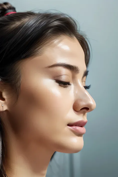 Taylor Hill、High resolution realistic photos,8k,Realistic skin texture,to be born々New People々々々々,1 girl,Tabletop,,Awards - Winning Photos, Very detailed, Close your eyes, Nose and mouth,Face Focus, Extreme close up of face、Woman with open mouth and closed ...