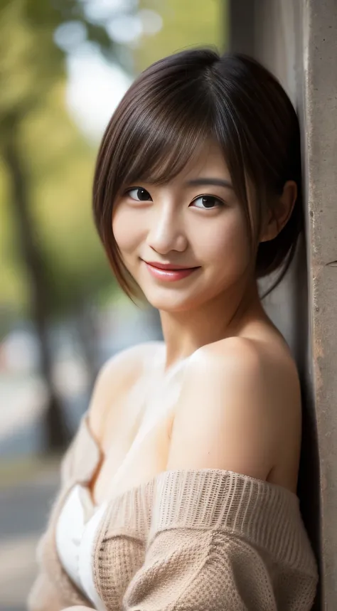 masterpiece,best quality,(Japanese girl),((Beautiful girl)),cleavage,(off shoulder:1.2),(perfect body beauty:1.2),(shy smile),from above