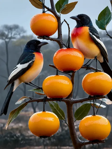 Two magpies standing on a branch，best quality, high resolution，masterpiece，High Detail，16K
