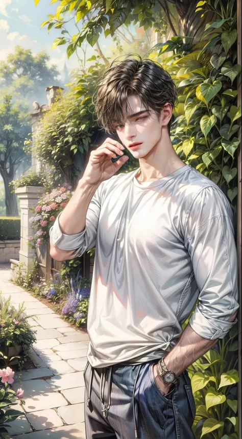 (masterpiece, top quality, best quality, official art, beautiful and aesthetic:1.2), boy, handsome, perfect details, highest det...