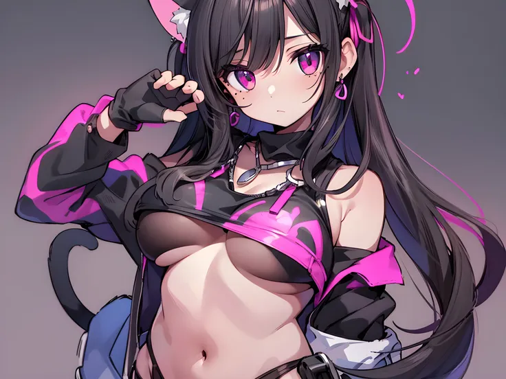 score_9, score_8_up, score_7_up, score_6_up, source anime,
masterpeice, best quality, very aesthetic, absurdres, perfect anatomy, official art, anime,
perfect fingers, good hands,
BREAK
1girl, solo, looking_at_viewer, black_hair, gloves, navel, animal_ears...