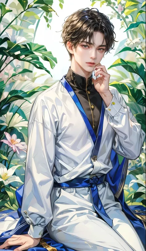 (masterpiece, top quality, best quality, official art, beautiful and aesthetic:1.2), boy, handsome, perfect details, highest detailed, (perfect face), glimmering eyes, shiny skin, HDR, extremely detailed surroundings, detailed background 