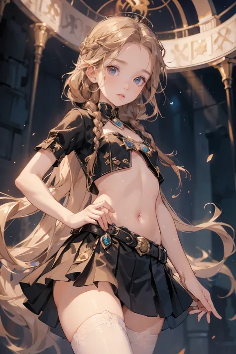 ((best quality)), ((masterpiece)), (detailed), 1girl, (big forhead:1.2),extremely detailed cute anime face, (((flat chest))), (flat chest:1.1),((((long twin braids,tight braids,long braid,braided hair,long hair)))),intricate eyes,beautiful detailed eyes,sy...