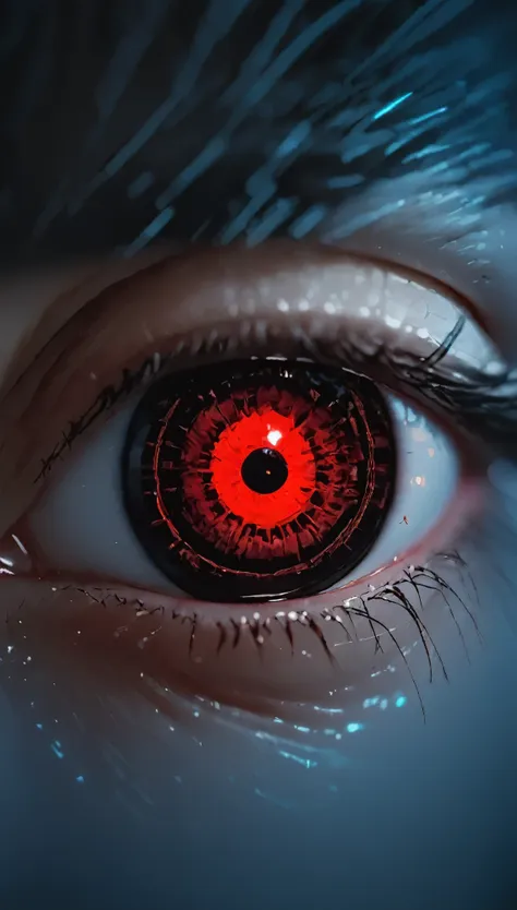 desktop, top quality, 8k, eye, single eye first plane, sharingan, award-winning focus, single, night, neon, red eye, red, eye wi...