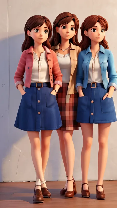 3 adult women with the same clothing style