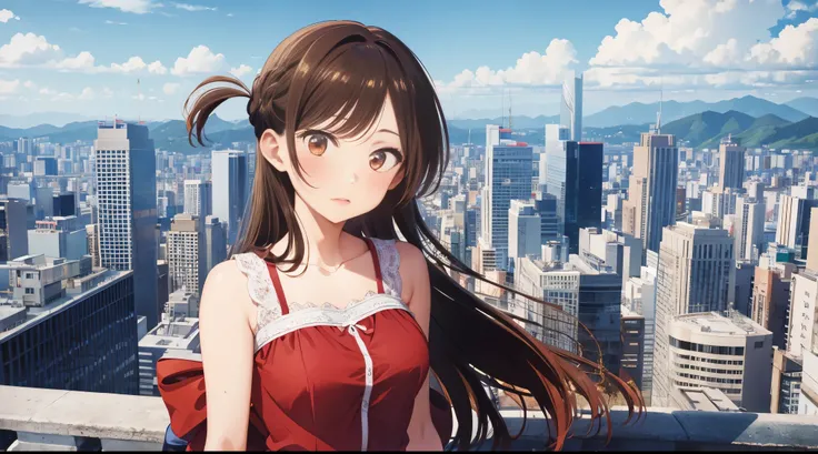 Chizuru, linda, Tokyo city background