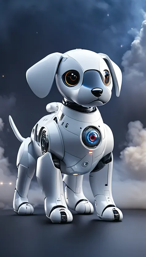 highest quality, realistic, photorealistic, award-winning photography, universe space, combat model, robotic dogs: aibo, the hig...